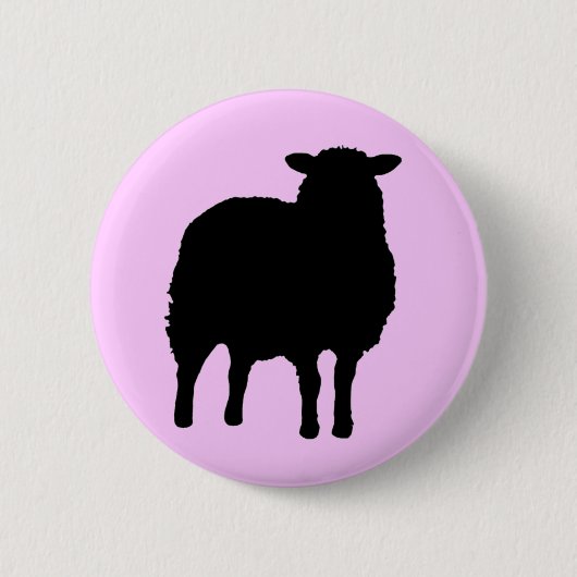 SCHAAP RONDE BUTTON 5,7 CM (Voorkant)
