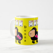 Schaap Roze Harten Gele Mok (Voorkant links)