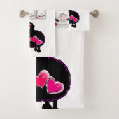 Schaap Roze Harten Handen Badkamer Handdoek Sets (Insitu)