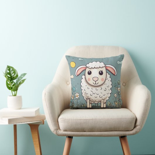 Schaap schattig kussen (Stoel)