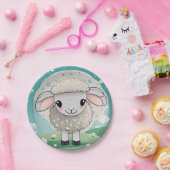 Schaap schattig papieren bordje (Feest)