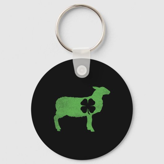 Schaap Shamrock St Patricks Dag Ierse Sint Paddy's Sleutelhanger (Voorkant)