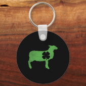 Schaap Shamrock St Patricks Dag Ierse Sint Paddy's Sleutelhanger (Voorkant)