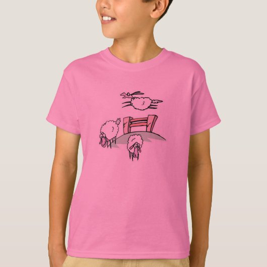 schaap springen hek t-shirt (Voorkant)