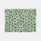 schaap sushi green fleece deken (Voorkant (Horizontaal))