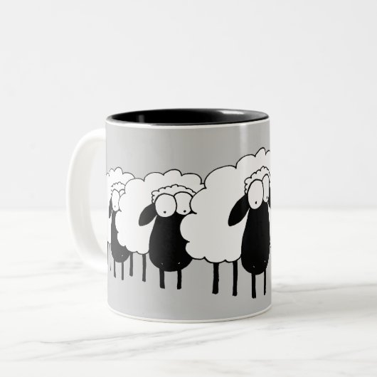 Schaap Tweekleurige Koffiemok (Voorkant links)