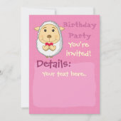 Schaap Uitnodiging Roze (Voorkant)