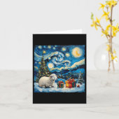 Schaap Van Gogh Style Sterrennacht Kerstwinter Kaart (Gele Bloem)
