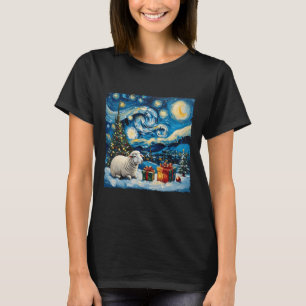 Schaap Van Gogh Style Sterrennacht Kerstwinter T-shirt