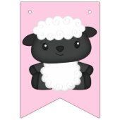 Schaap Verjaardagsfeestje Roze Vlaggetjes (Eerste vlag)