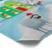 schaap volksschilderij volle maan winter poster (Hoek)