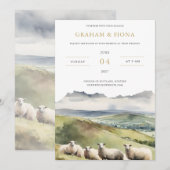Schaap Watercolor Uitnodiging (Voorkant / Achterkant)