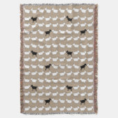 Schaap wit met zwart schaap leuk patroon gooien deken (Voorkant Verticaal)