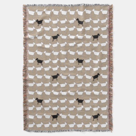 Schaap wit met zwart schaap leuk patroon gooien deken (Voorkant Verticaal)