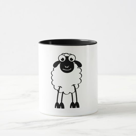 Schaap, witte of zwarte schapen. Dromen of slapen Mok (Midden)