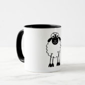 Schaap, witte of zwarte schapen. Dromen of slapen Mok (Voorkant links)