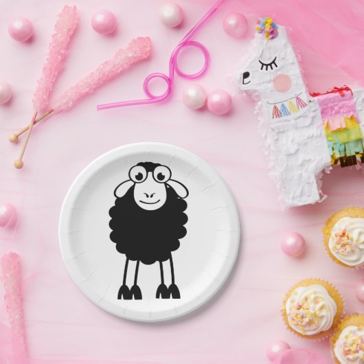 Schaap, witte of zwarte schapen. Dromen of slapen Papieren Bordje (Feest)