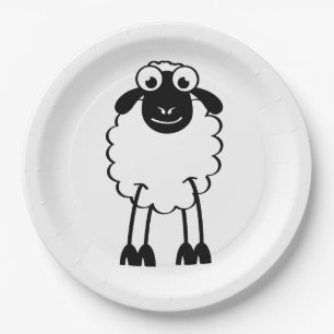 Schaap, witte of zwarte schapen. Dromen of slapen Papieren Bordje