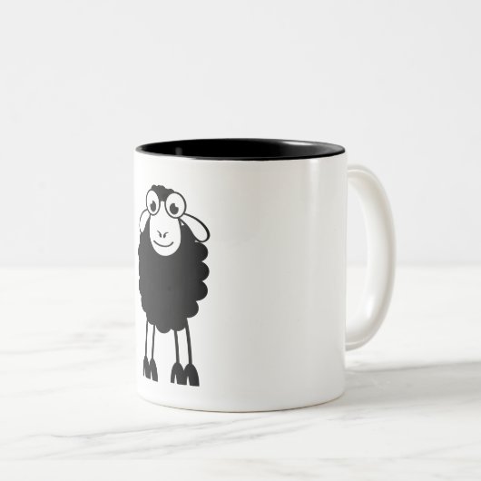 Schaap, witte of zwarte schapen. Dromen of slapen Tweekleurige Koffiemok (Voorkant rechts)