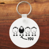 Schaap, witte of zwarte schapen van de familie sleutelhanger (Voorkant)