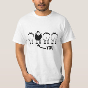 Schaap, witte of zwarte schapen van de familie t-shirt