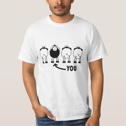 Schaap, witte of zwarte schapen van de familie t-shirt (Voorkant)