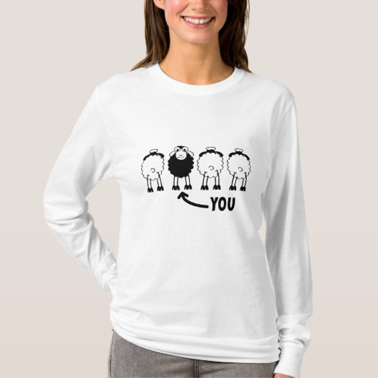 Schaap, witte of zwarte schapen van de familie t-shirt (Voorkant)