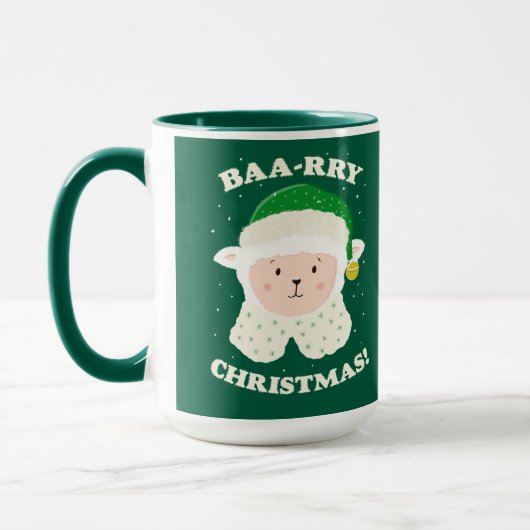 Schaap zegt Baa-rry Kerstmis! Mok (Links)
