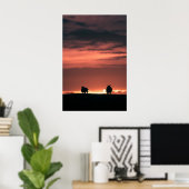 Schaap Zonsondergang Natuur Foto Poster (Thuiskantoor)