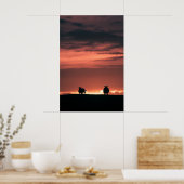 Schaap Zonsondergang Natuur Foto Poster (Keuken)