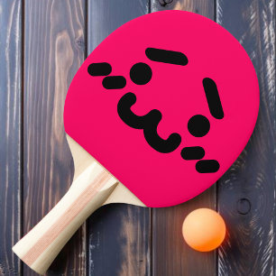 Schaapachtig Moppig Gezicht Roze Ping Pong Bat Tafeltennisbatje