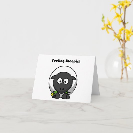 Schaapachtig Schattigee Schaap Cartoon met Grappig Kaart (Gele Bloem)
