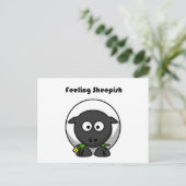 Schaapachtig voelen Schattige verlegen Schaap Grap Briefkaart (Staand voorkant)
