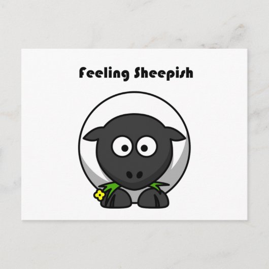 Schaapachtig voelen Schattige verlegen Schaap Grap Briefkaart (Voorkant)