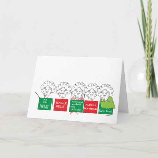 Schaapachtige Kerstkaart Bedankkaart (Voorkant)