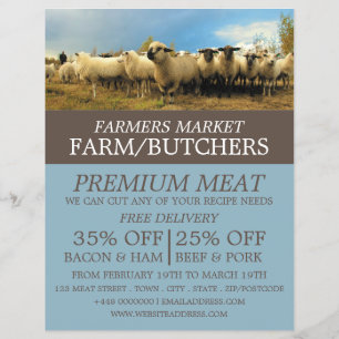 Schaapboerderij, boer & slager reclamefolder flyer