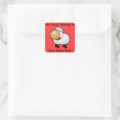 Schaapje op rode boeknaam sticker (Tas)