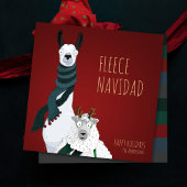 “Schaapjes Navidad” Feestelijke Grappige Chique Pu Feestdagenkaart