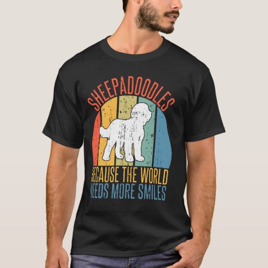 Schaapjes omdat de wereld meer glimlach nodig heef t-shirt (Voorkant)