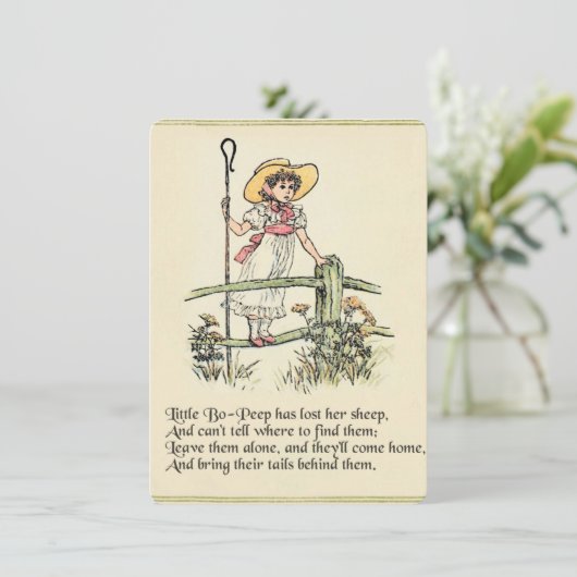 Schaapjes tellen: Klassieke Kate Greenaway Nursery Kaart (Staand voorkant)