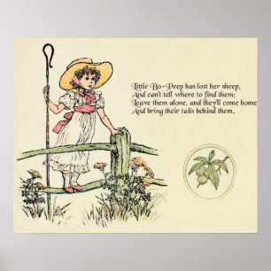 Schaapjes verloren: Klassieke Kate Greenaway Rijmp Poster