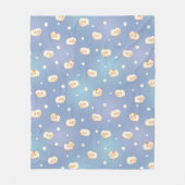 Schaapjespatroon op blauwe achtergrond fleece deken (Voorkant)