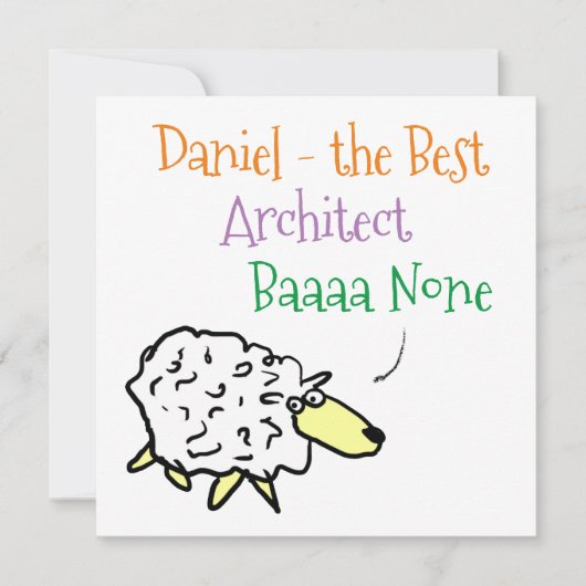 Schaapontwerp voor een architect feestdagenkaart (Voorkant)