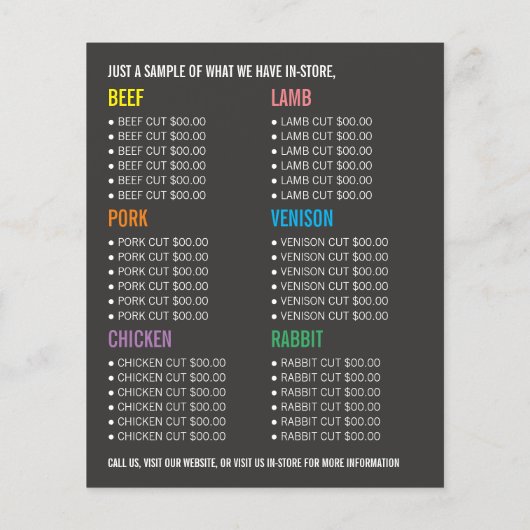 Schaapportret, boer & slager advertentie flyer (Achterkant)