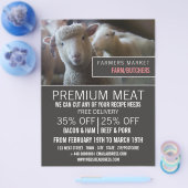 Schaapportret, boer & slager advertentie flyer (Enkel)