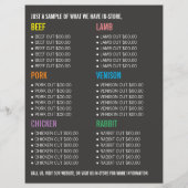Schaapportret, boer & slager reclame flyer (Achterkant)