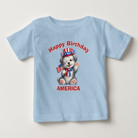 Schaapshond (2aj) Patriottisch Kinder T-Shirt (Voorkant)