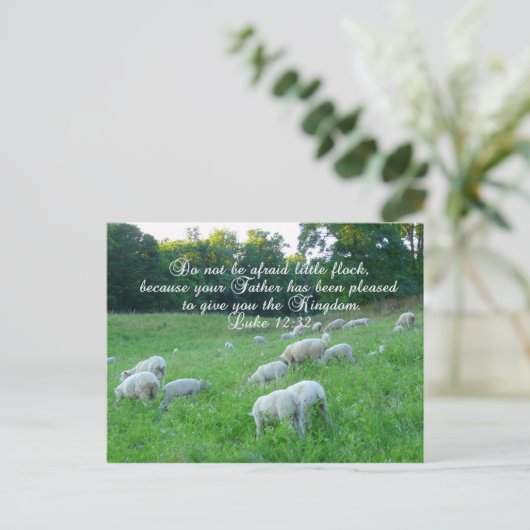 Schaapskudde / Pasen met Bijbelse Psalm Feestdagenkaart (Staand voorkant)