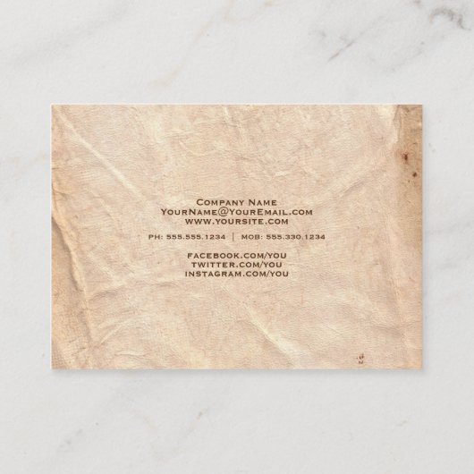 Schaapsleer gelooid leer leer visitekaartje (Achterkant)