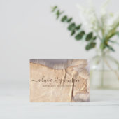 Schaapsleer gelooid leer leer visitekaartje (Staand voorkant)